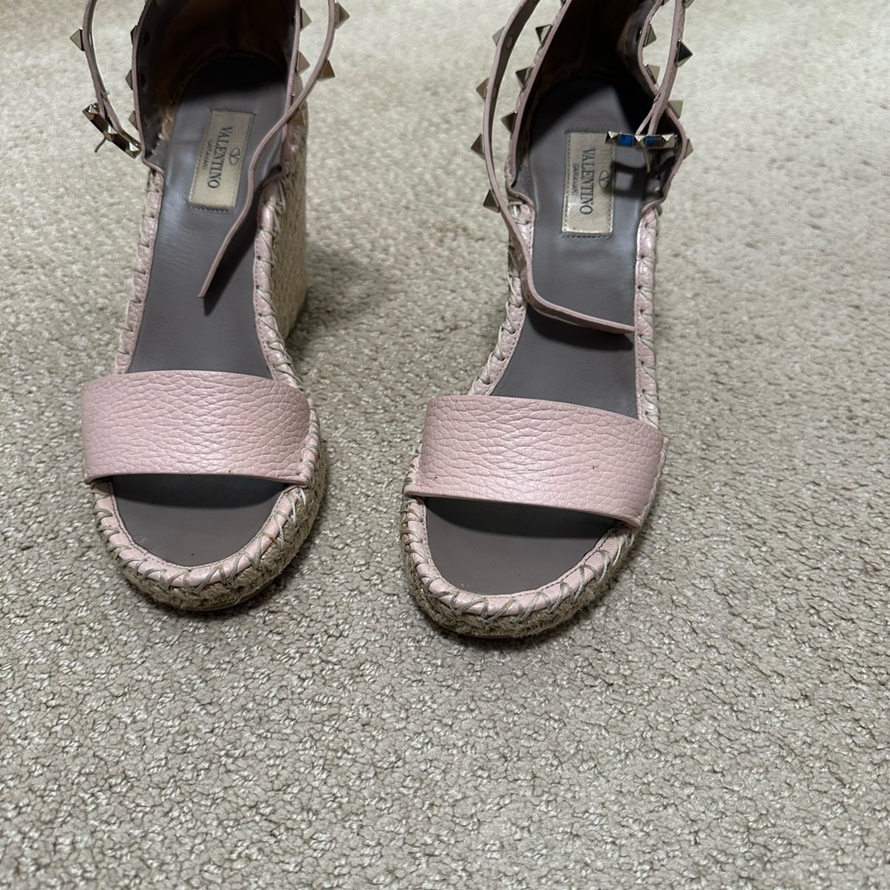 Valentino Blush Pink Wedge Sandals